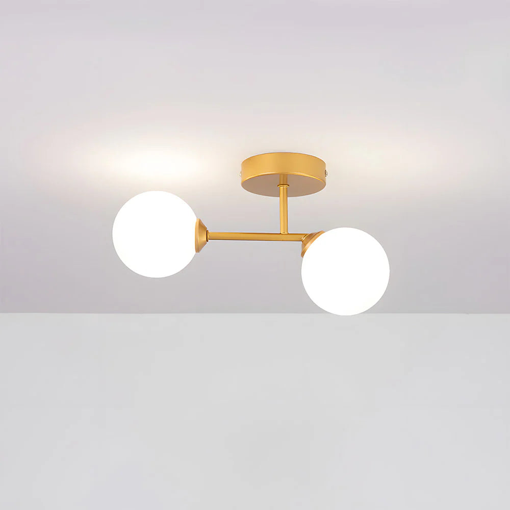 Moderna Lampada da Soffitto in Vetro a Doppia Testa Nordica