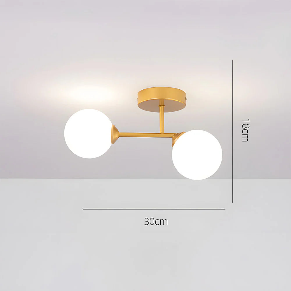 Moderna Lampada da Soffitto in Vetro a Doppia Testa Nordica