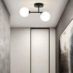 Moderna Lampada da Soffitto in Vetro a Doppia Testa Nordica