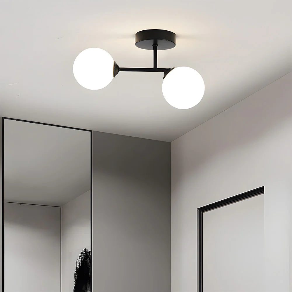 Moderna Lampada da Soffitto in Vetro a Doppia Testa Nordica