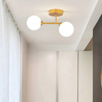 Moderna Lampada da Soffitto in Vetro a Doppia Testa Nordica