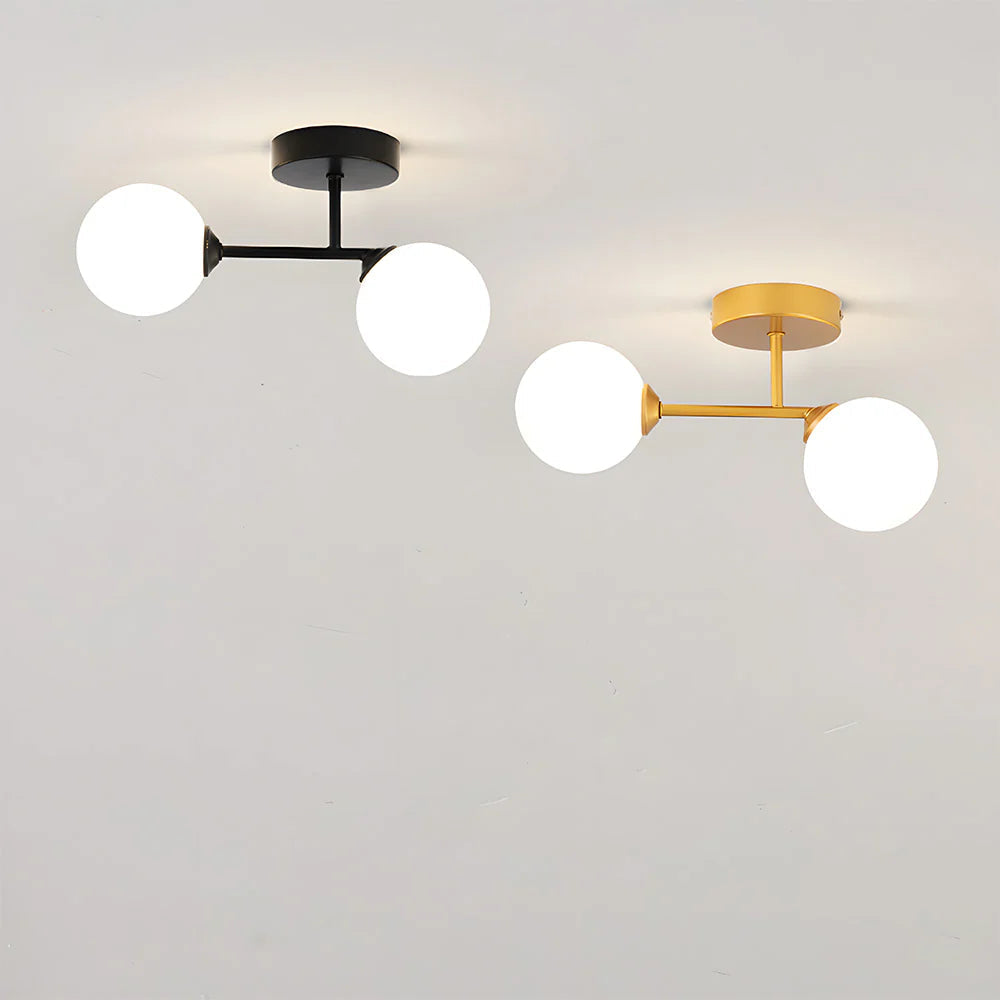 Moderna Lampada da Soffitto in Vetro a Doppia Testa Nordica