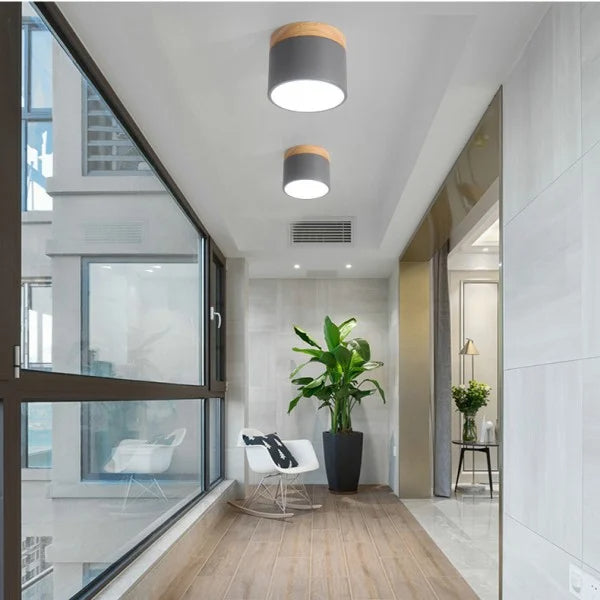 Lampada da soffitto LED cilindrica semplice nordica