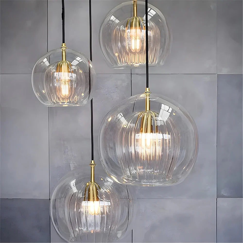 Lampada a Sospensione in Vetro Sferico Chic Moderno