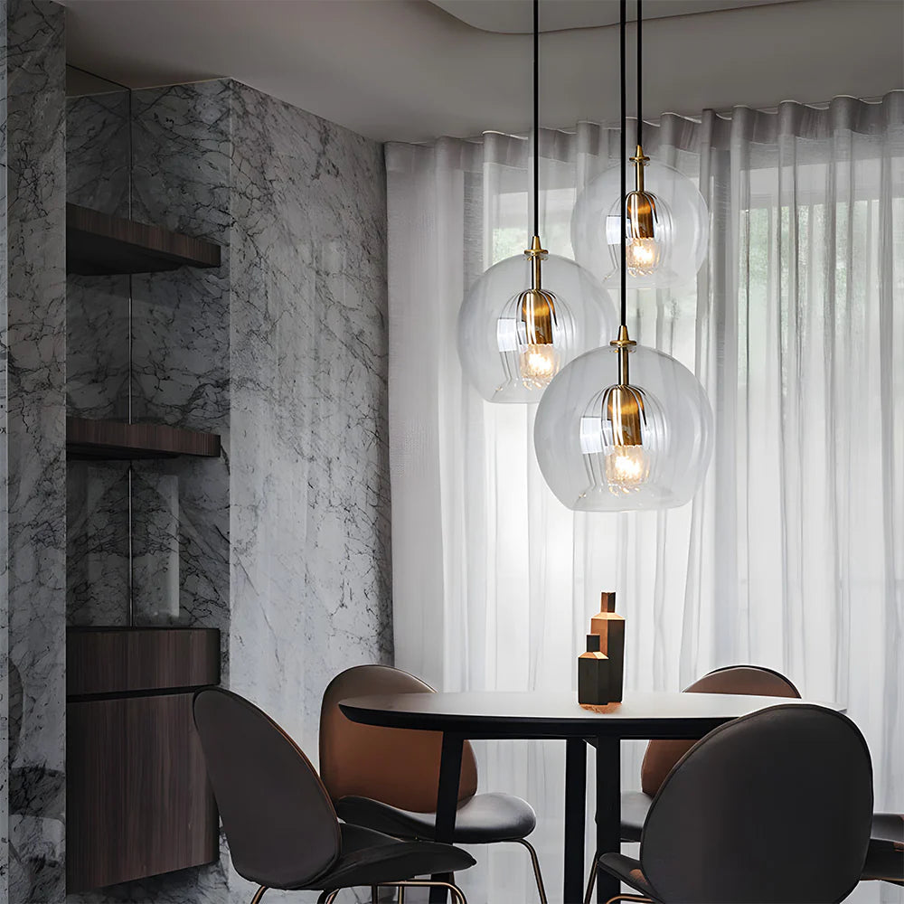 Lampada a Sospensione in Vetro Sferico Chic Moderno