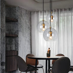 Lampada a Sospensione in Vetro Sferico Chic Moderno