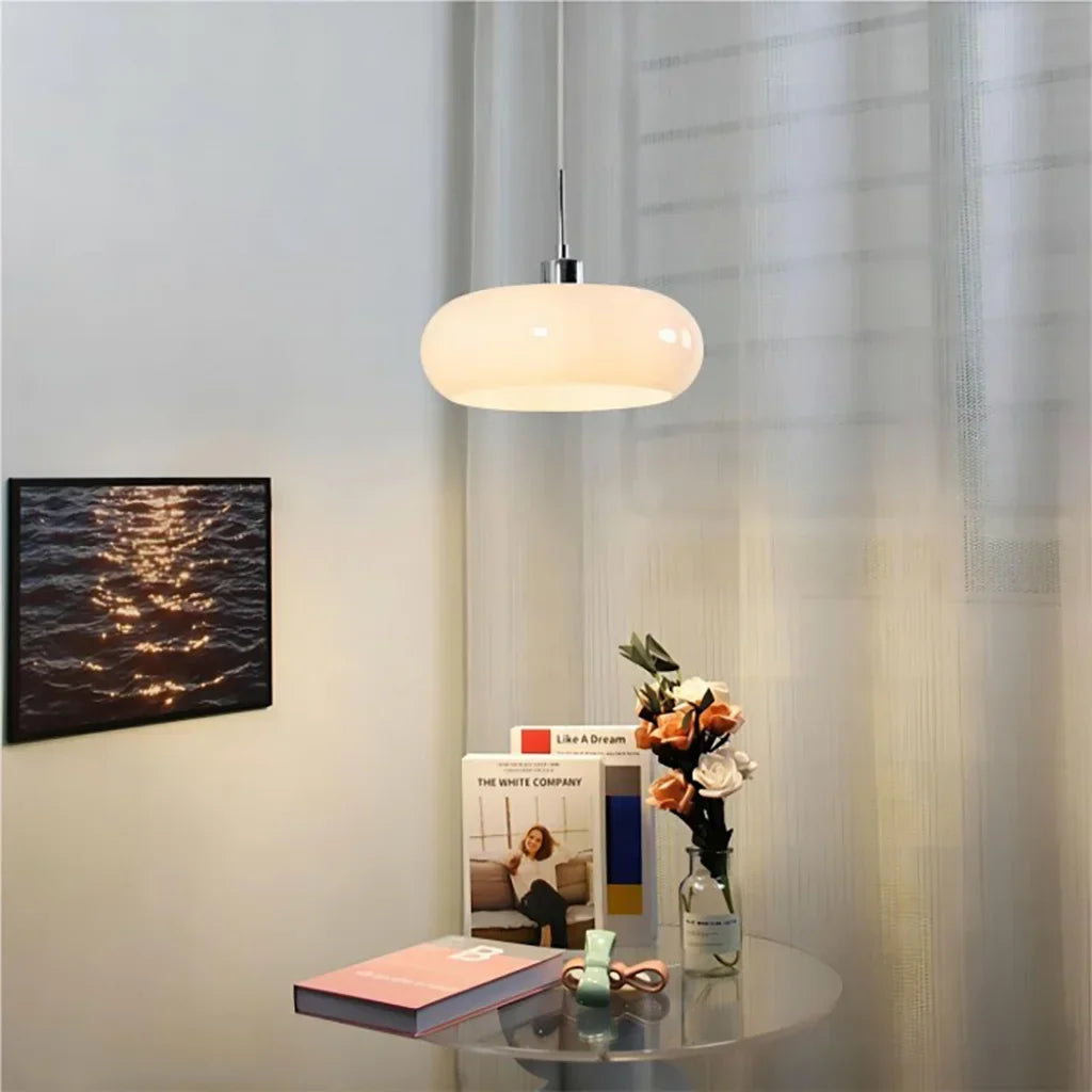 Aurevina | Lampada a sospensione in vetro Bauhaus con paralume in vetro soffiato