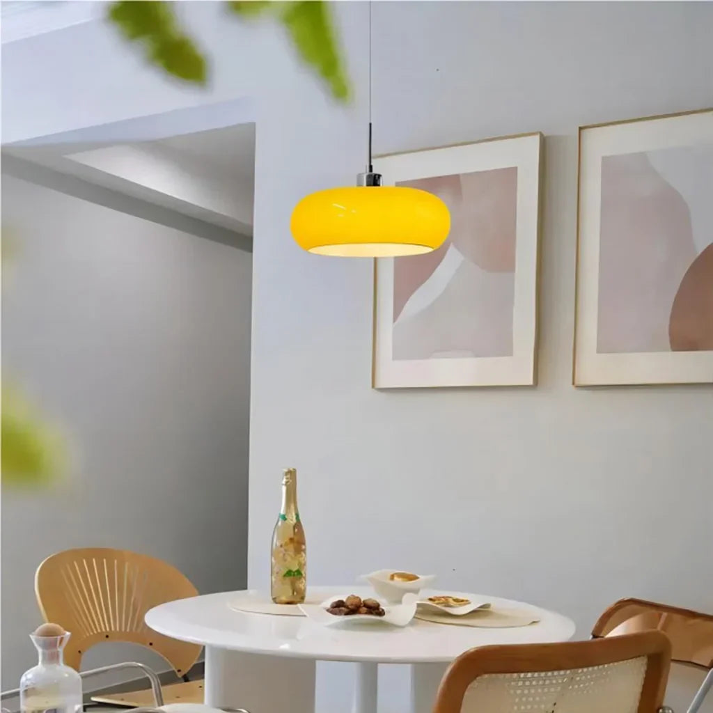 Aurevina | Lampada a sospensione in vetro Bauhaus con paralume in vetro soffiato