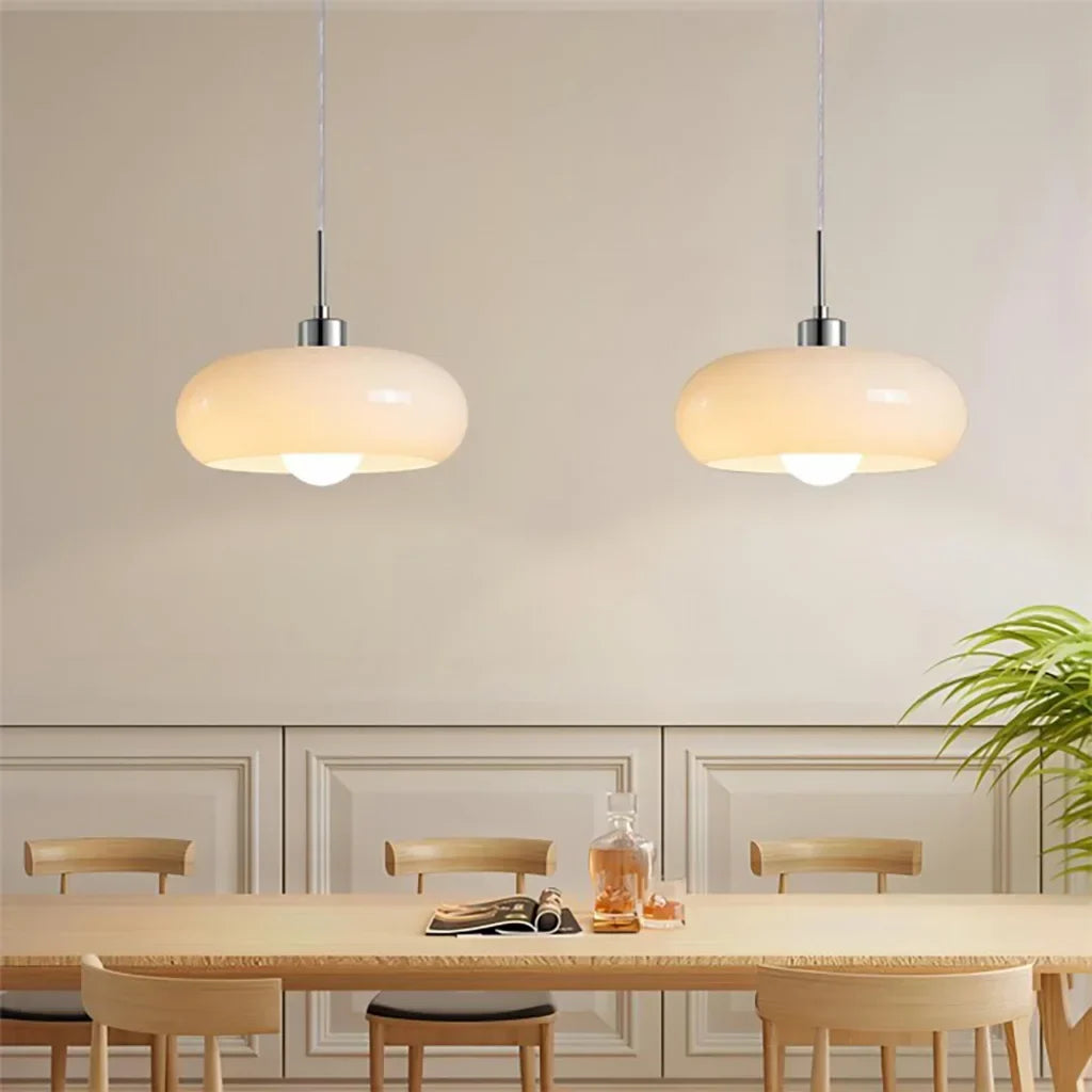 Aurevina | Lampada a sospensione in vetro Bauhaus con paralume in vetro soffiato