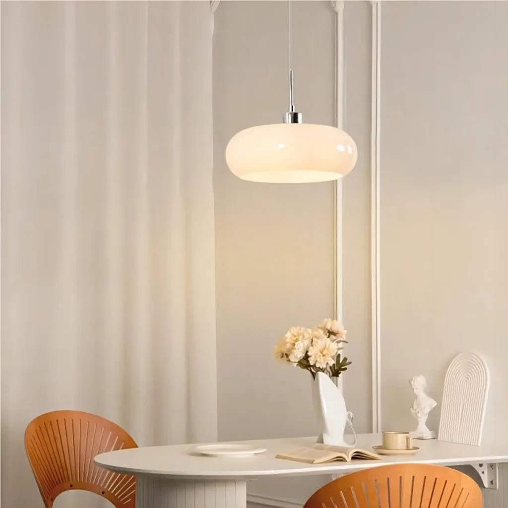 Aurevina | Lampada a sospensione in vetro Bauhaus con paralume in vetro soffiato