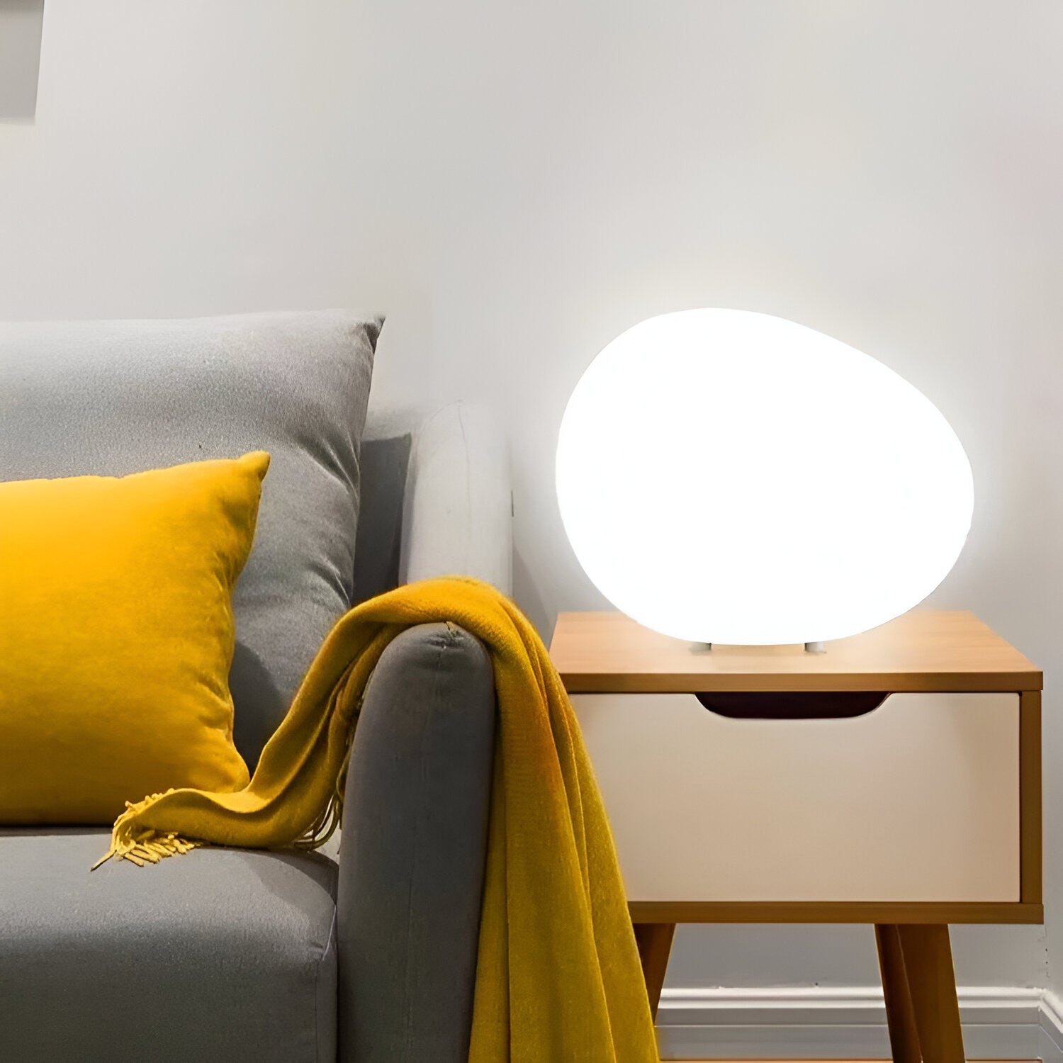 Lampada da Tavolo LED a Forma di Pietra Nordica 1 Luce
