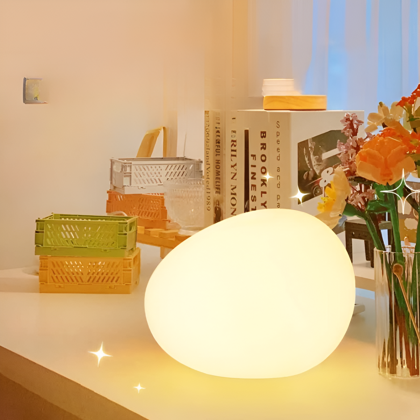 Lampada da Tavolo LED a Forma di Pietra Nordica 1 Luce