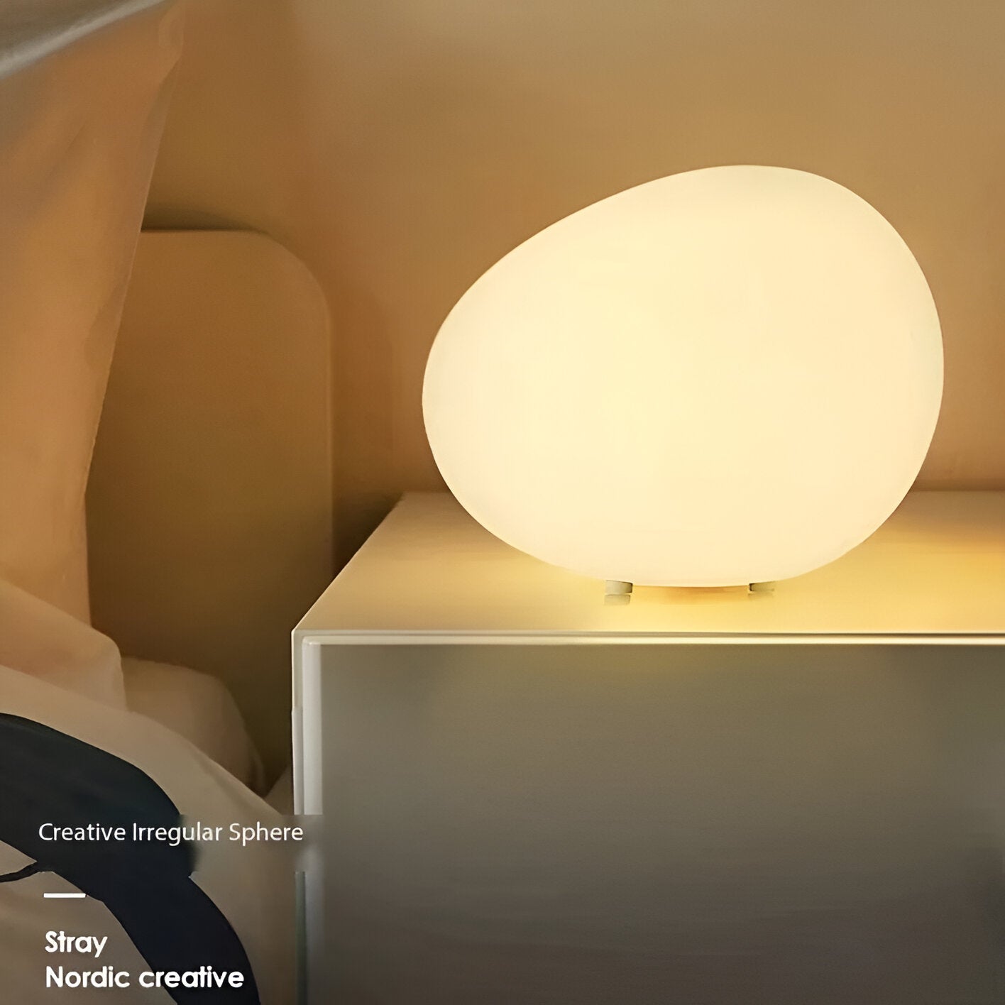 Lampada da Tavolo LED a Forma di Pietra Nordica 1 Luce