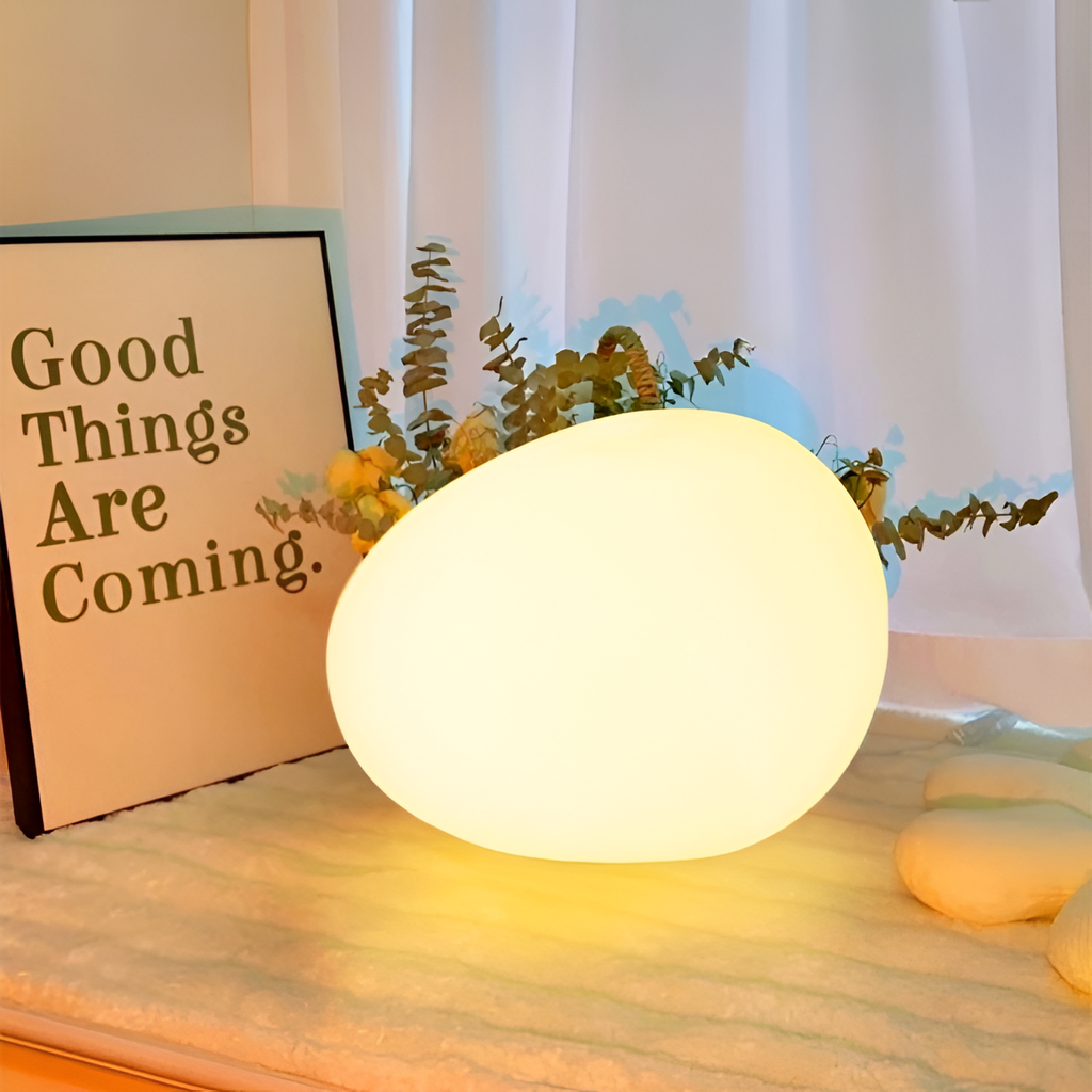 Lampada da Tavolo LED a Forma di Pietra Nordica 1 Luce