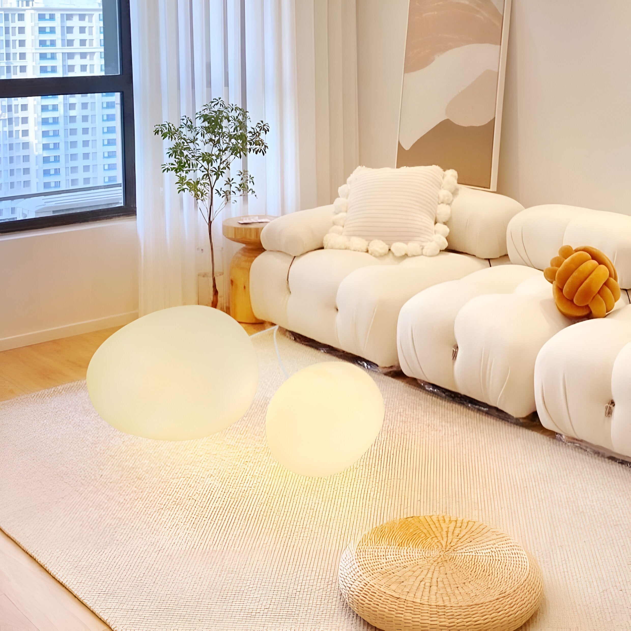 Lampada da Tavolo LED a Forma di Pietra Nordica 1 Luce