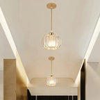 Moderna Lampada a Sospensione Globulare in Vetro Nordic Semplice