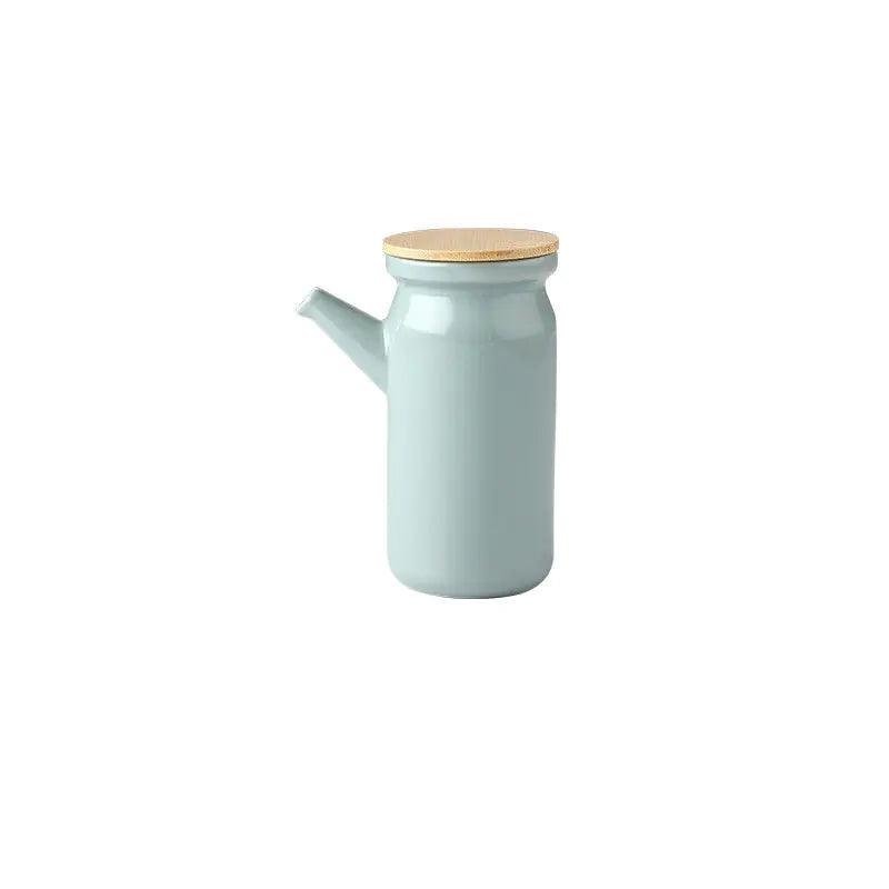 Dispenser Ceramico per Olio e Aceto Elara Haus – Teal e Bambù