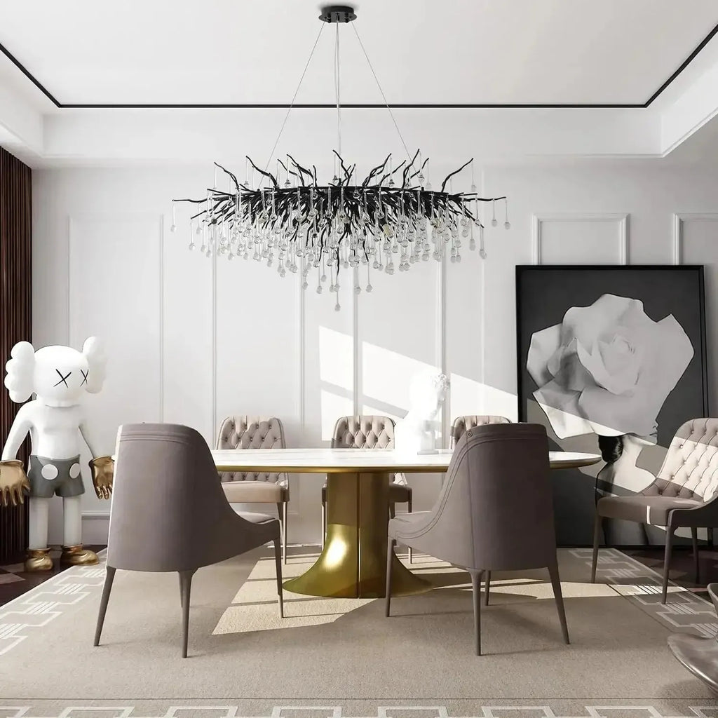 Lampadario a Goccia Nera Elegante