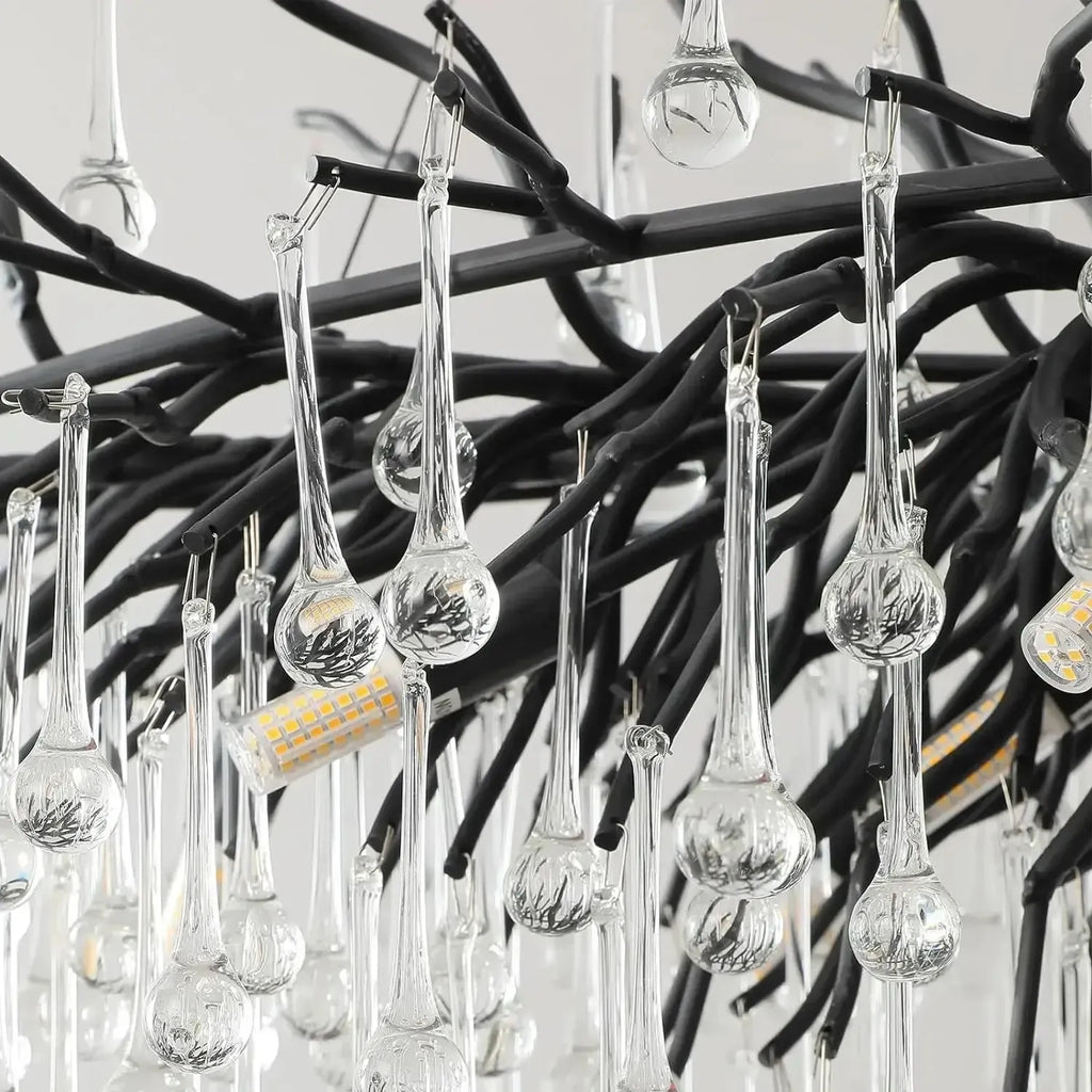 Lampadario a Goccia Nera Elegante