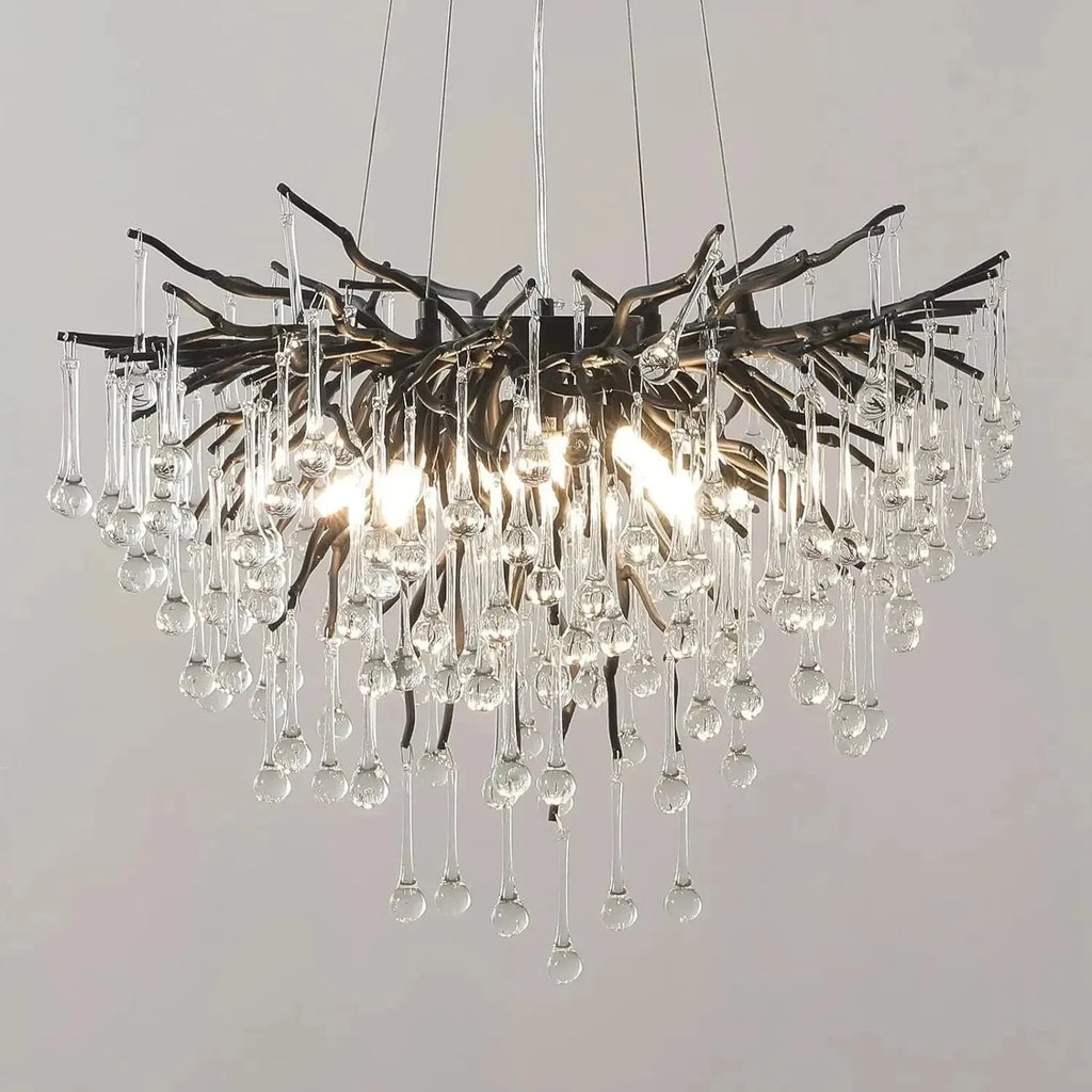 Lampadario a Goccia Nera Elegante