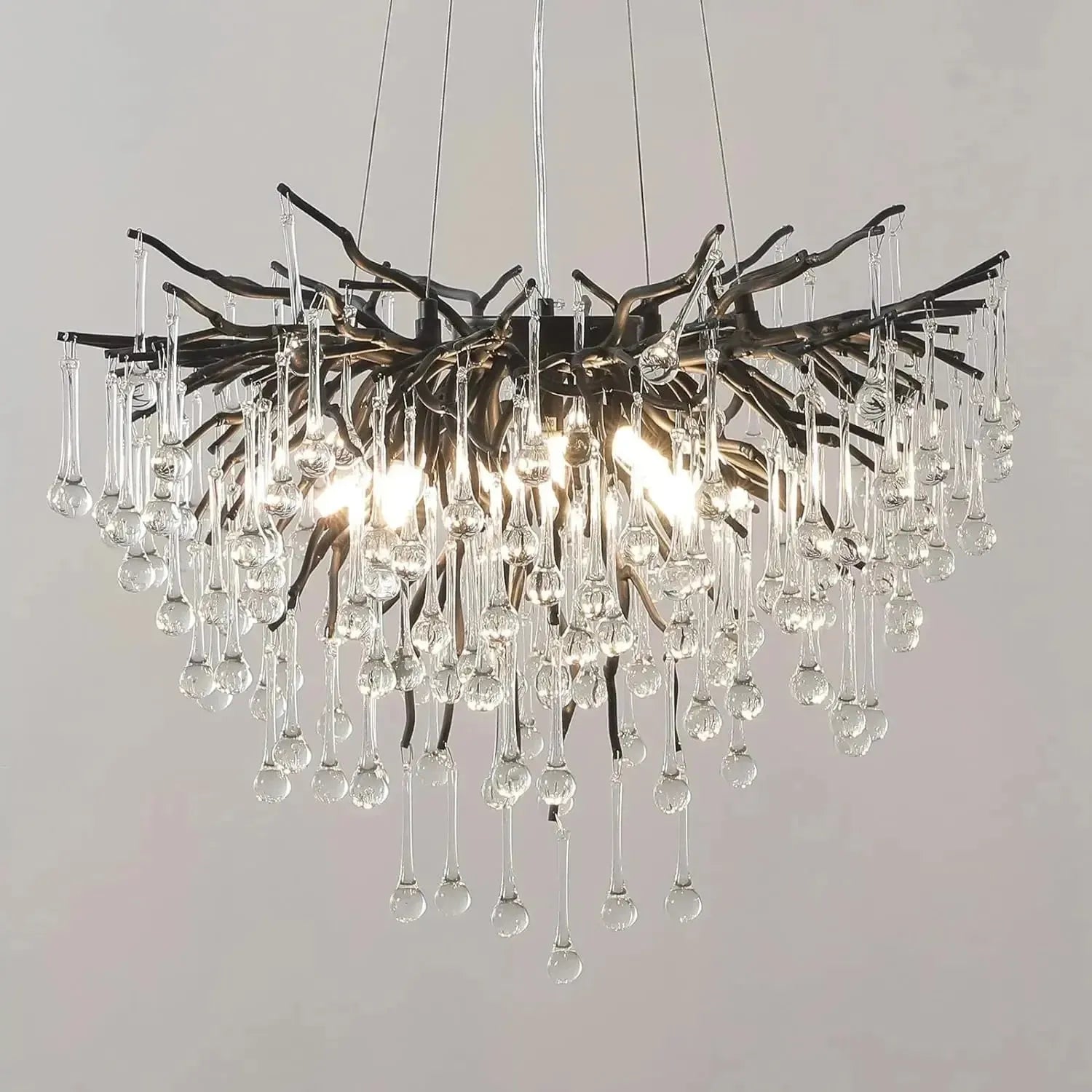 Lampadario a Goccia Nera Elegante