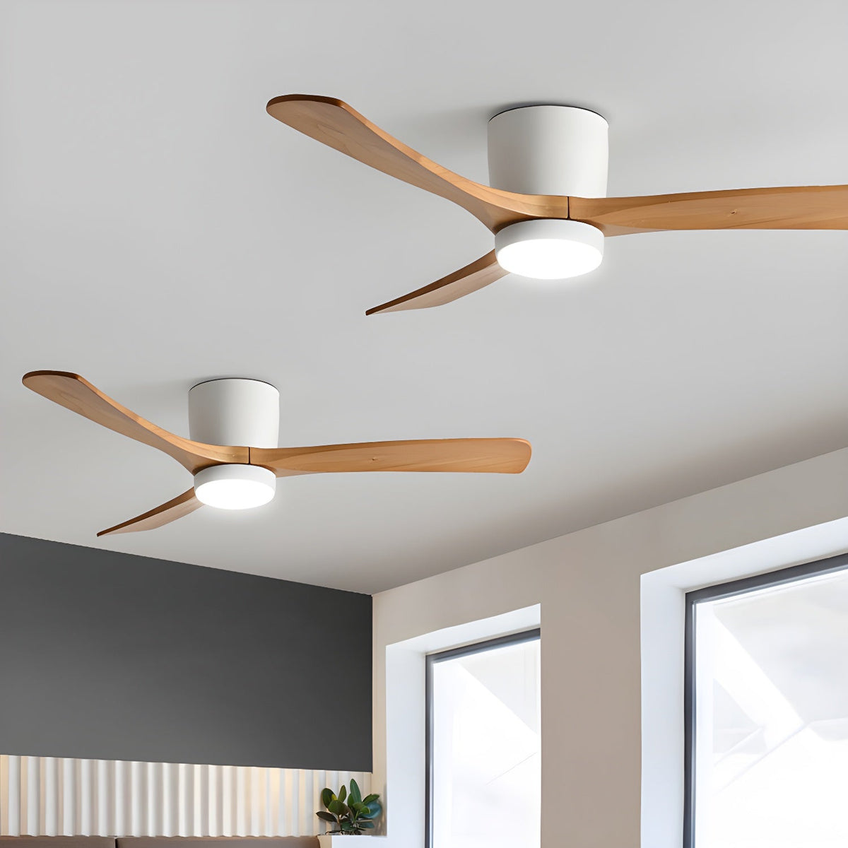 Ventilatore da soffitto in legno nordico