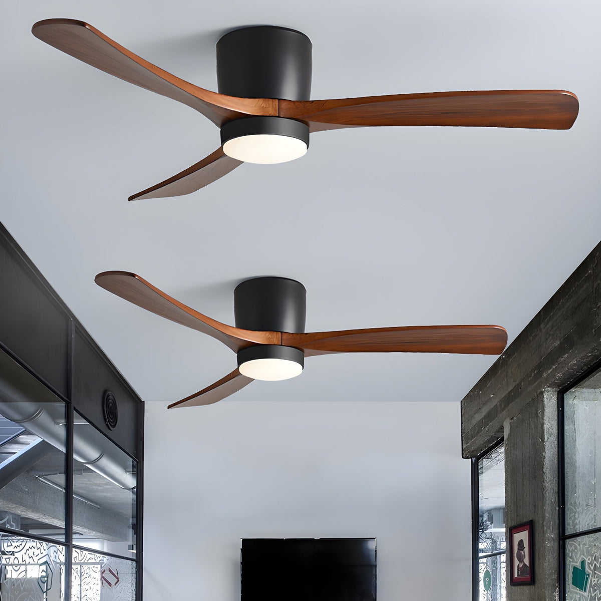 Ventilatore da soffitto in legno nordico