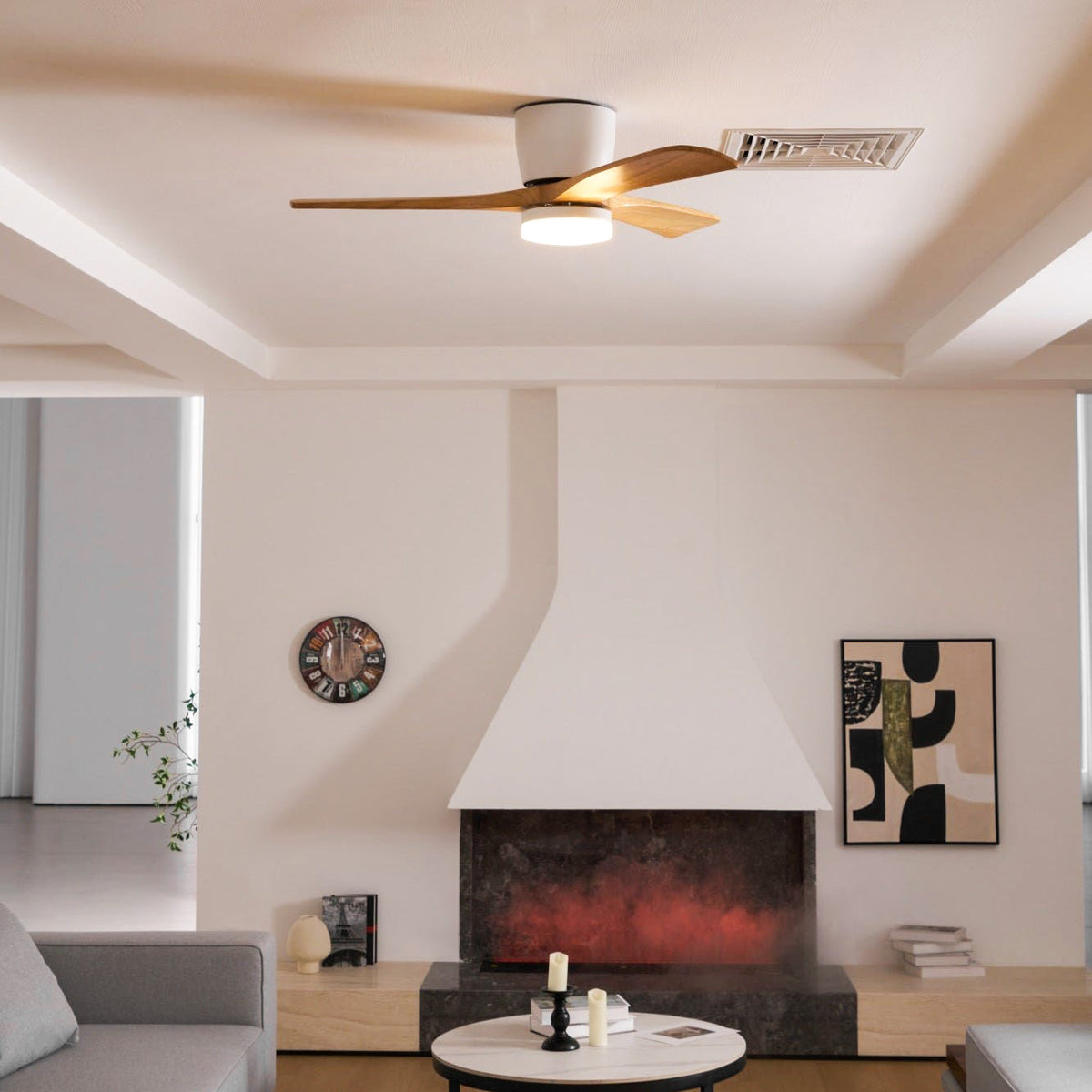 Ventilatore da soffitto in legno nordico