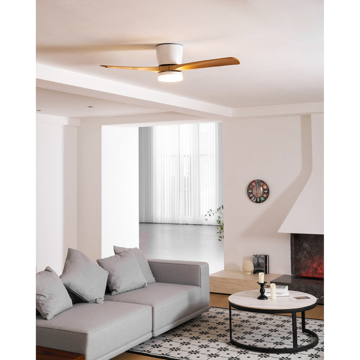 Ventilatore da soffitto in legno nordico