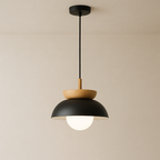 Lampada a sospensione in legno nordico a forma di cupola