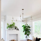Lampadario in Bronzo Vintage Mid-Century