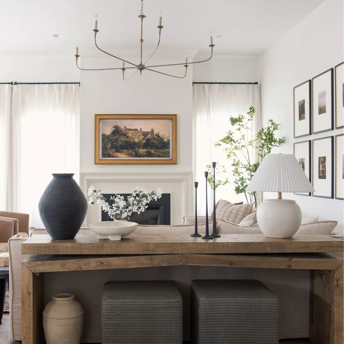 Lampadario in Bronzo Vintage Mid-Century