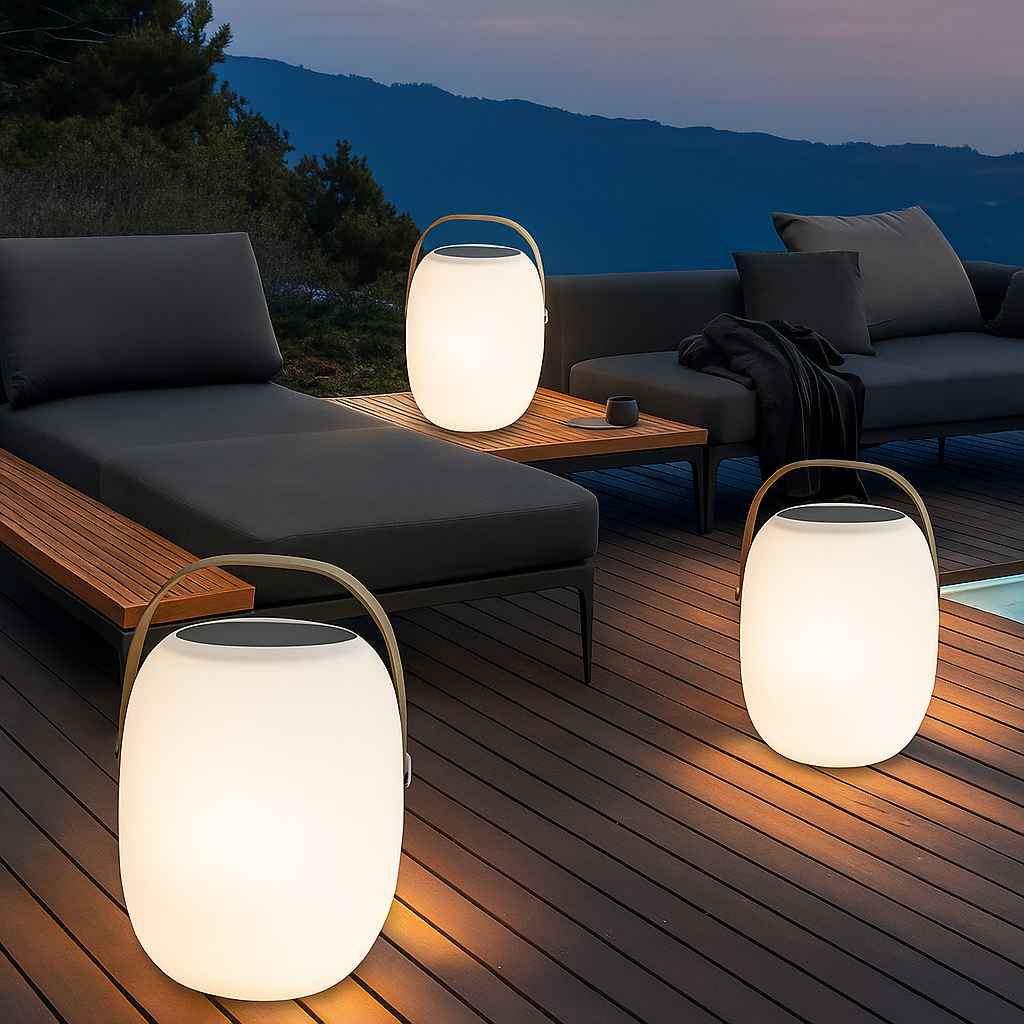 Lampada solare portatile moderna per esterni