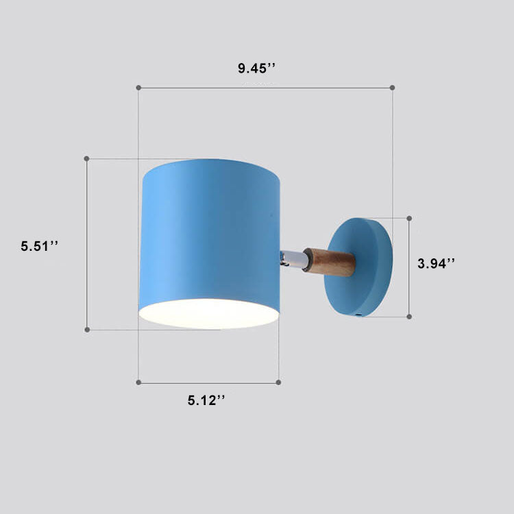 Sconces da Parete Rotante a Cilindro Nordic Macaron con 1 Luce
