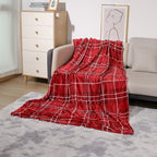 Plaid in Fleece di Peluche con Motivo Scozzese – Morbido e Caldo Plaid per Divano e Letto
