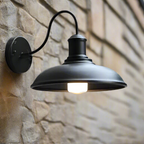 Lampada da Parete Esterna a Ciotola in Ferro Industriale Vintage LED 1 Luce