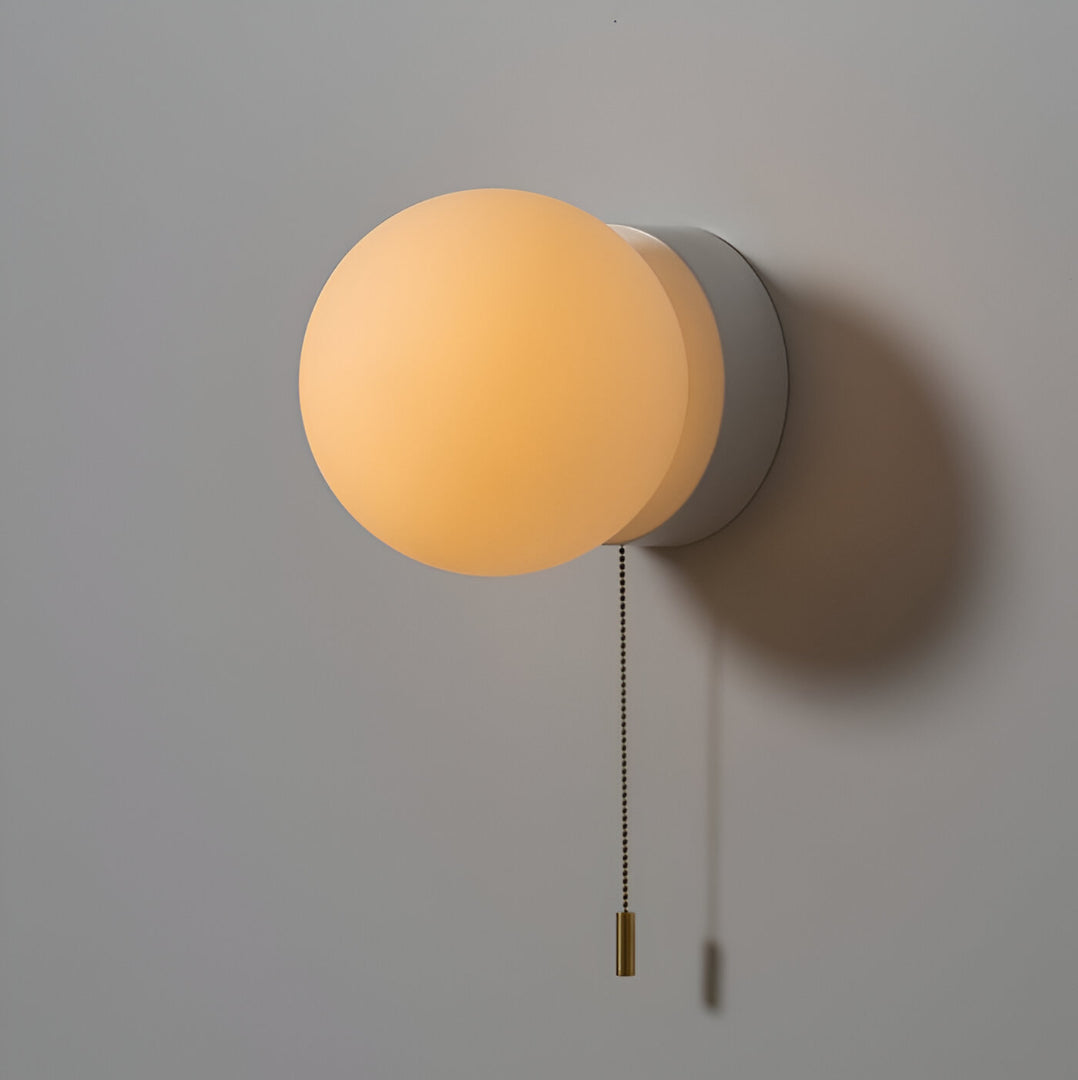 Applique da Parete a Globo di Vetro Minimalista Nordic LED 1 Luce con Corda di Trazione