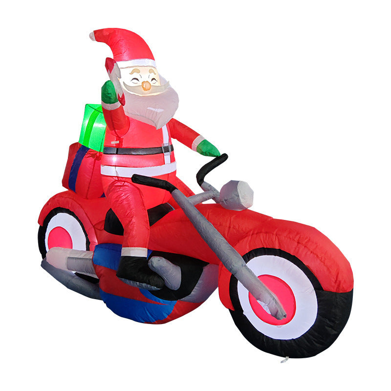 Babbo Natale Gonfiabile su Orso Polare con Illuminazione LED – Decorazione Natalizia per Esterni