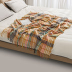 Coperta Intrecciata con Frange – Coperta Decorativa per Divano