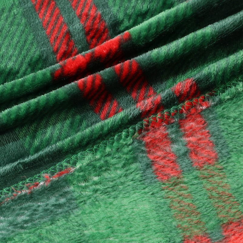 Plaid in Fleece di Peluche con Motivo Scozzese – Morbido e Caldo Plaid per Divano e Letto