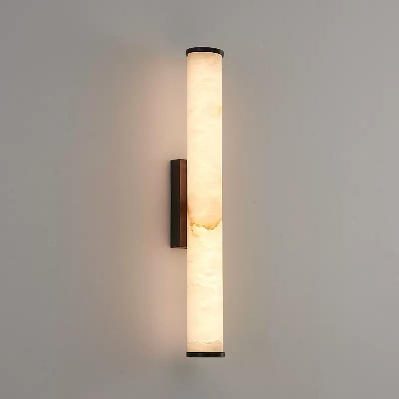 Applique da Parete LED 1 Luce in Marmo Spagnolo Minimalista Moderno con Rame