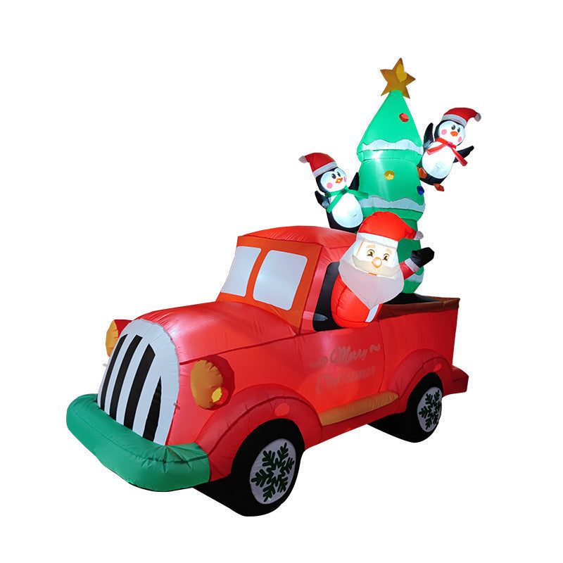 Babbo Natale Gonfiabile su Orso Polare con Illuminazione LED – Decorazione Natalizia per Esterni