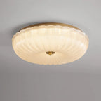 Lampada da soffitto a montaggio flush in vetro ondulato