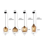 Lampada a Sospensione Barrel 1 Luce in Vetro Wave Testurizzato Nordico