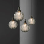 Lampada a sospensione Globo in Vetro Texture Retro Lotus 1 Luce
