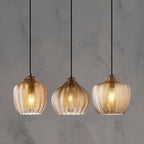 Lampada a Sospensione Barrel 1 Luce in Vetro Wave Testurizzato Nordico