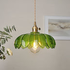 Lampadario in Vetro a Forma di Fiore Retro