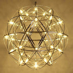 Lampadario Pendente Creativo Contemporaneo in Ferro con 12 Luci LED Fuochi d'Artificio per Soggiorno
