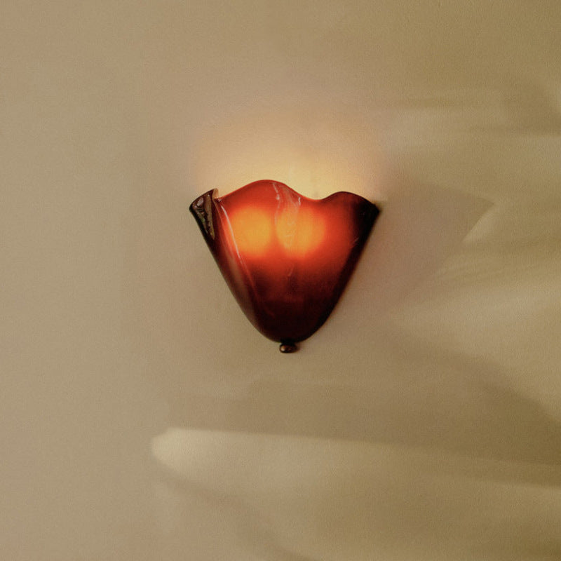 Applique a muro LED 1 luce in vetro colorato retro