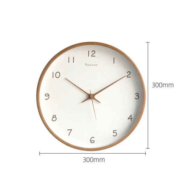 QuietOak - Elegante orologio da parete analogico con movimento silenzioso